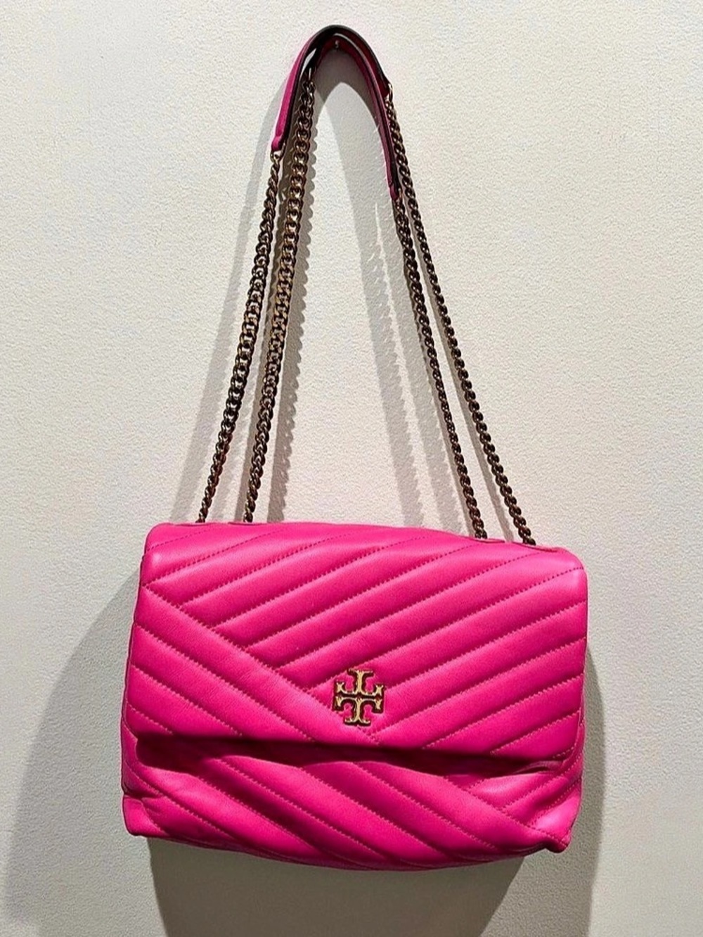 Tory Burch Kira Chevron Convertible Shoulder Bag Pink
